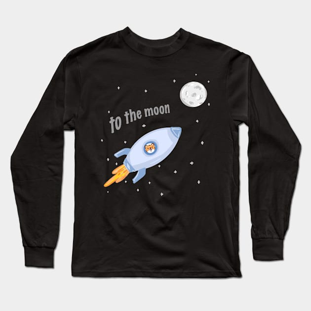 Crypto to the Moon Long Sleeve T-Shirt by RoserinArt